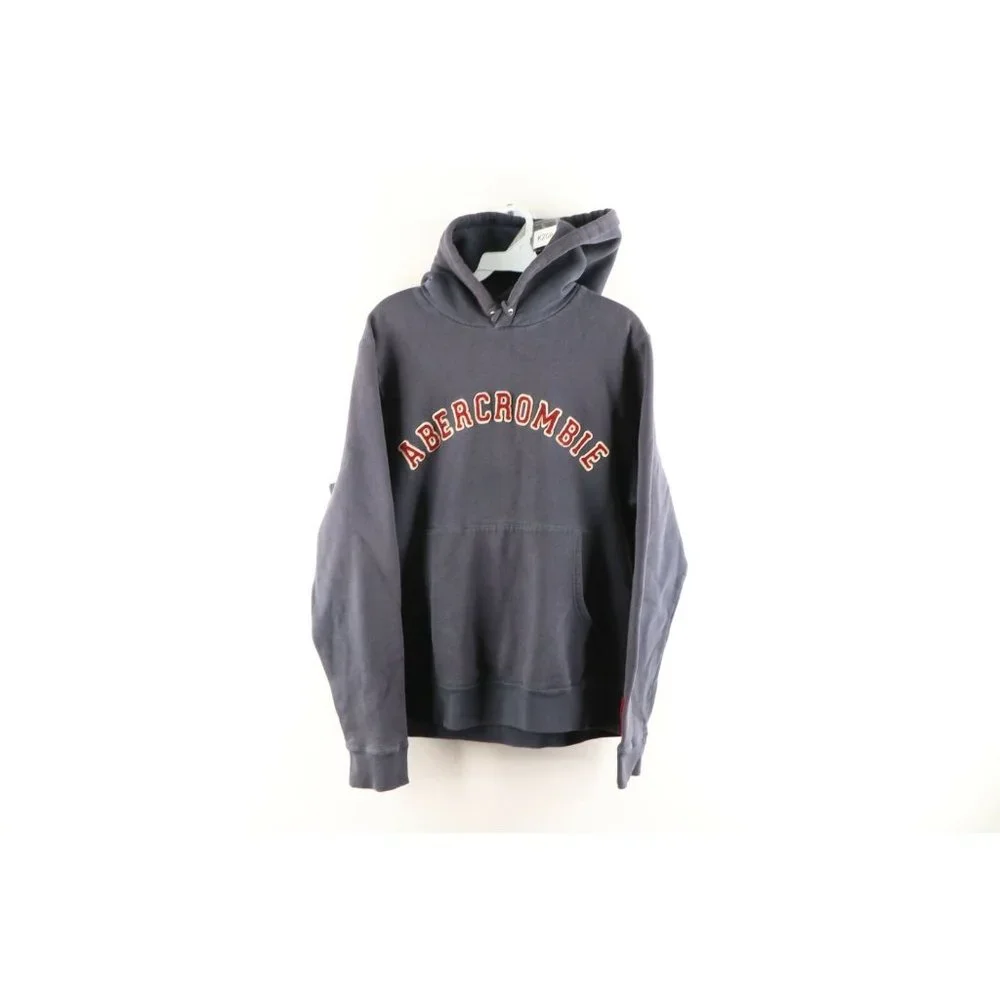Vintage Abercrombie & Fitch Mens Small Heavyweight Felt Letter Spell Out Hoodie - Picture 1 of 9